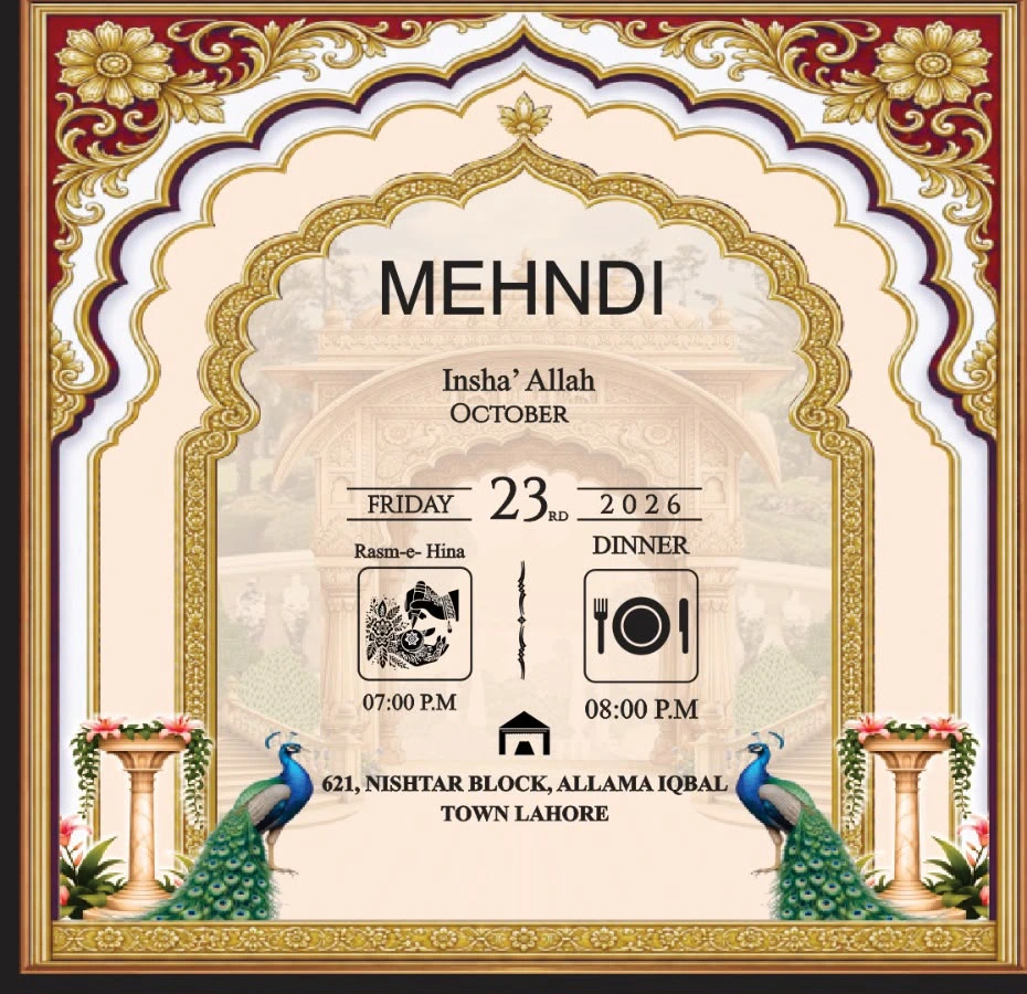 Original The Mehndi printed wedding invitation